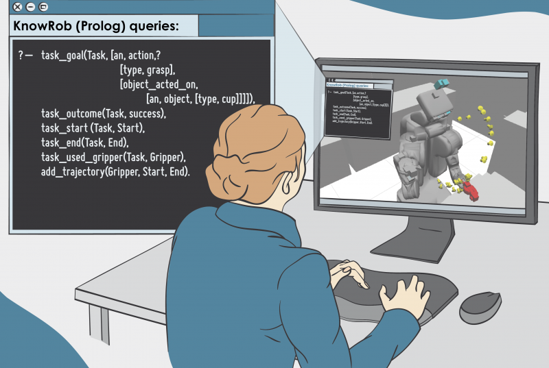 A Illustration of a woman, which programmed on a computer