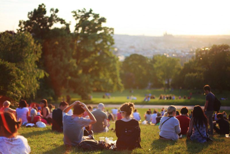 group of people in nature